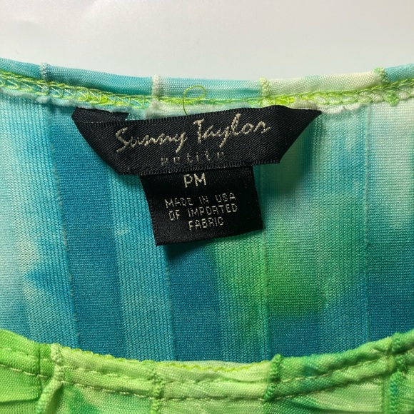 Sunny Taylor crinkle Fringe top Medium Petite - Picture 2 of 5